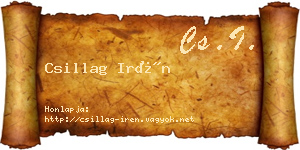 Csillag Irén névjegykártya